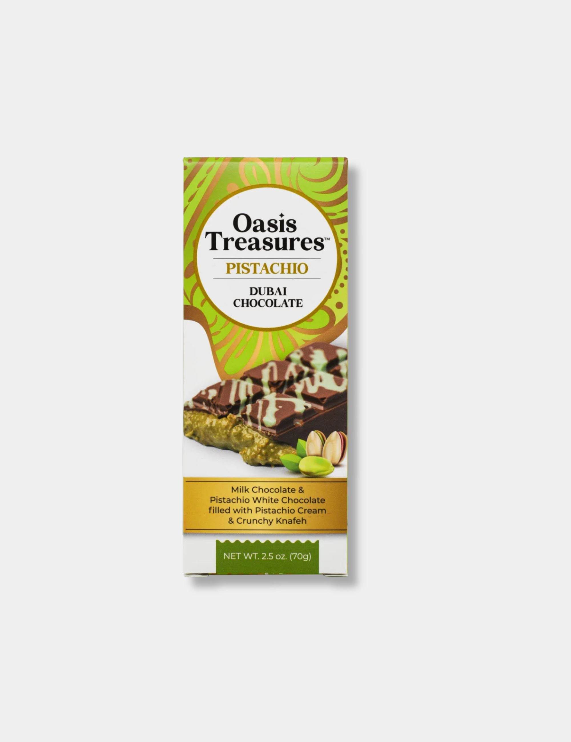 Oasis Treasures Milk Chocolate Dubai Pistachio Bar