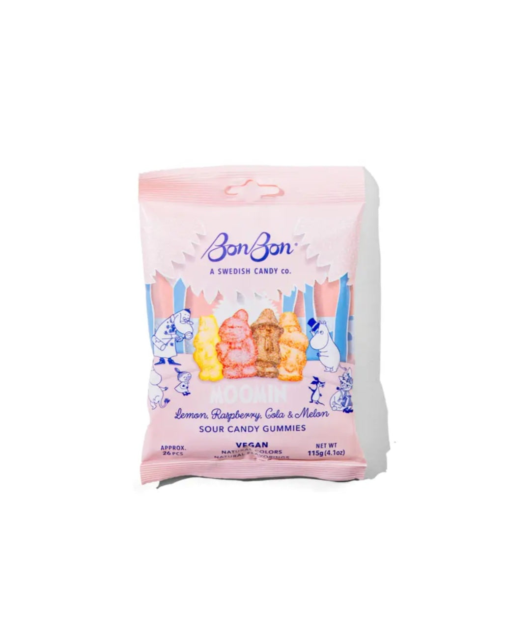 BonBon Moomin Lemon, Raspberry, Cola & Melon Sour Candy Gummies